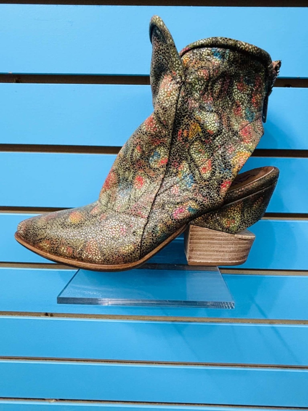 Women's Leather floral ankle boots ( model Jase  from the Italian brand A.S. 98)